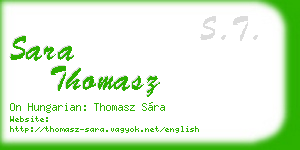 sara thomasz business card